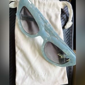 DEZI Pale Blue Marbled Cat Eye Sunglasses